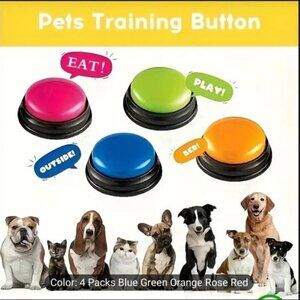 NWT 4pcs Interactive Pet Communication Buttons Training Sound for Cats & Dogs